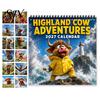 Functional Note Taking Planner 2027 Highland Cow Wall Calendar, 12-Month Adventure Themed with Spiral Yearly Goal Setting Journal Binding, Thick Paper