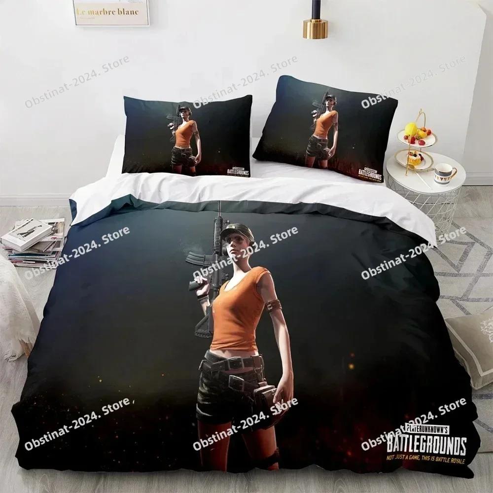 3D PUBG Game BATTLEGROUNDS Bedding Set Printed Comforter Quilt Bed Cover Duvet Cover Pillow Case 3 Pieces Sets Kids Adult Size