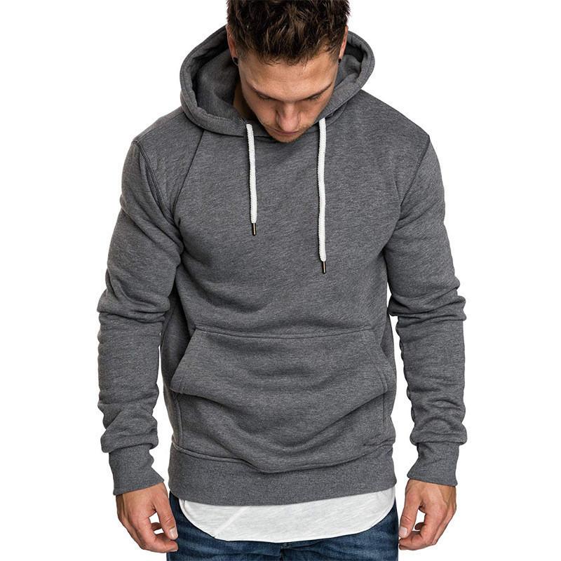Neuer Herrenpullover mit Kapuze und einfarbigem Muster