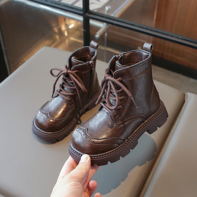 Kids Shoes Boots for Girl Winter Toddlers Cotton Boots Trend Classic Children Fashion Ankle Boots Causal Thick Bottom Versatile