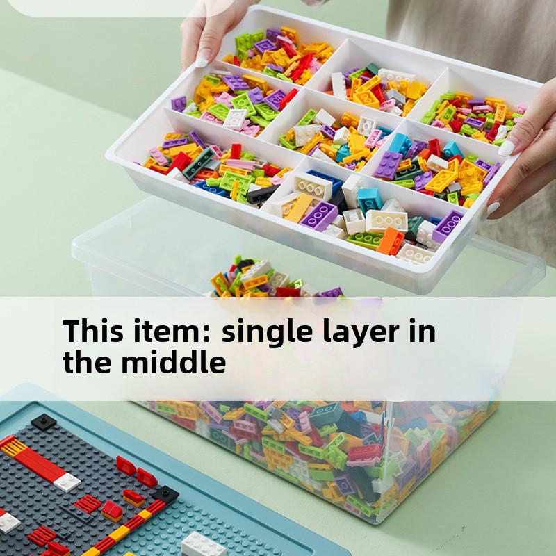 Große transparente Lego Aufbewahrungsbox mit Deckel für Kindergartenspielzeug