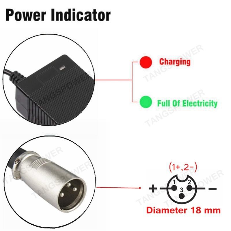 58.8V 3A Ładowarka do Baterii Litowych Dla 52V Hulajnogi Elektrycznej Ładowarka do E-Roweru Dla 14S Pakietu Baterii Li-ion Z Złączem 3-Pin XLR