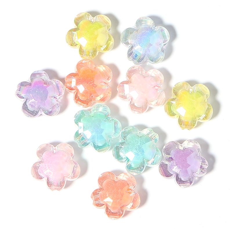 50pcs/lot Colored Acrylic Round Beads Loose Spacer Star Flower Pumpkin Bead For Girls DIY Charm Jewelry Making Bracelet Necklace