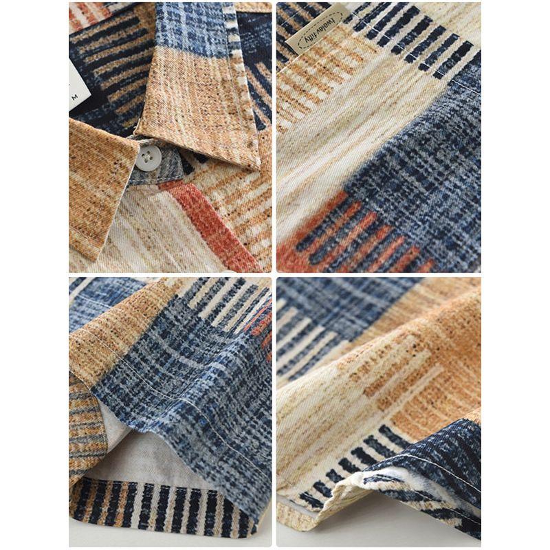 Summer Tokyo Hong Kong Style Trendy Short sleeve Shirts Men's Clothing Ruan Shuai Qing over Print Loose Casual Shirt New