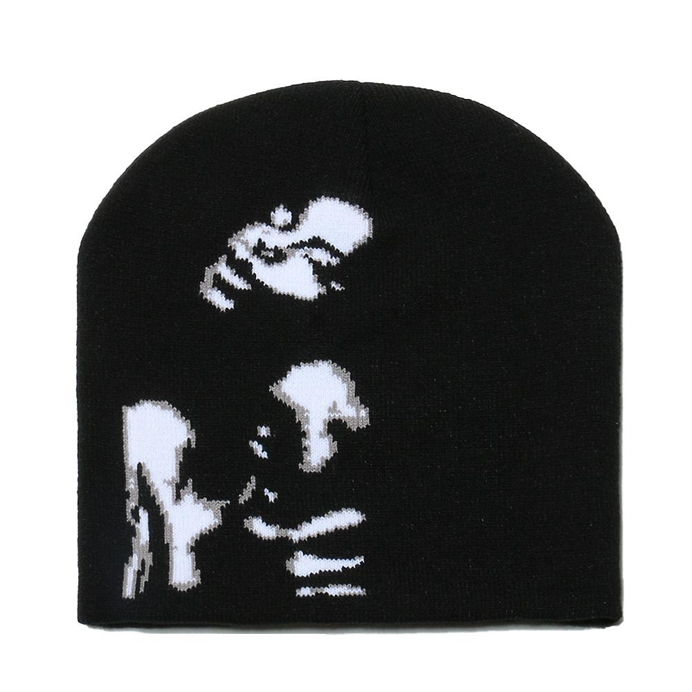 

Осень и зима новая шерстяная шапка женская личность тренд велоспорт защита ушей шапка пуловер вязаная шапка пара M（56-58cm）