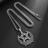 Simple Fashion Trend Minimalist Crescent Moon Five Pointed Star Roman Pendant Necklace Men and Women