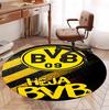 Borussia Dortmund Pattern Round Rug, Indoor/Outdoor Mat, for Picnic, Gameroom, Bedroom, Office, Living Room, Home Decor Carpet, Birthday Gift