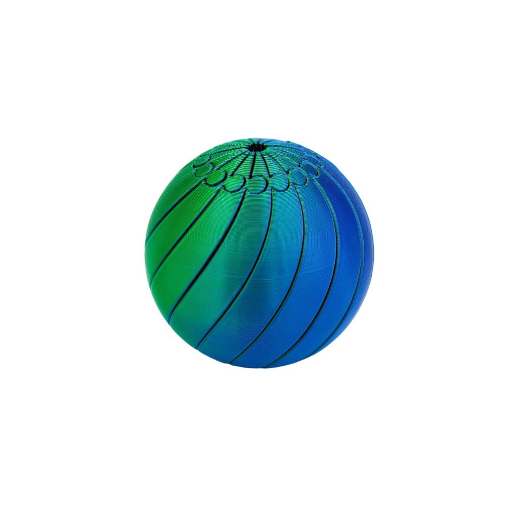 3D-Printed Ball - A Colorful Gradient Stress-reducing Desktop Toy, A Creative Deformable Sculpture That Helps Improve Concentration And