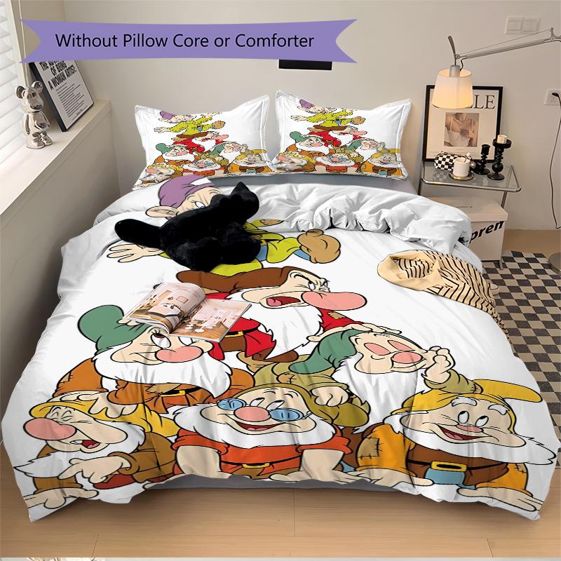 3Pcs Seven Dwarfs Pyramid Bedding Sets For All Sizes New 3D Printed Bed Cover Comforter Duvet Cover Pillowcase Bedroom Decoration