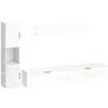 Floating TV Stand with Fold-down Doors Entertainment Center Wall Shelf Cabinet 180 cm High Gloss White
