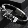 Gotische armband Skull Head Chain Bangle Leatherman armbanden met stalen magneetsluiting Logo graveerbare herensieraden