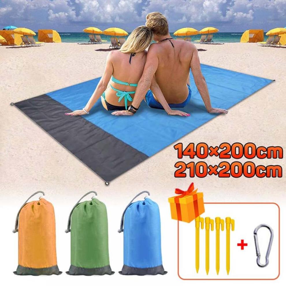 2x2.1m Waterproof Pocket Beach Blanket Folding Camping Mat Mattress Portable Lightweight Mat Outdoor Picnic Mat Sand Beach Mat