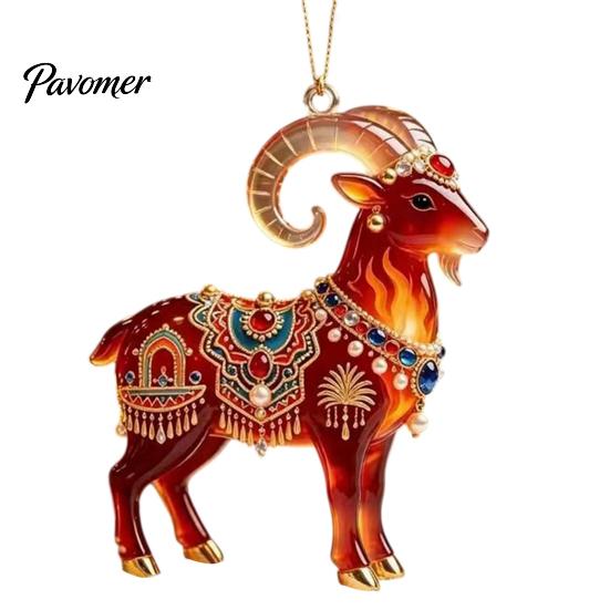 Event Decoration for Carnival 2PCS Christmas Goat Hanging Ornaments, Decorative 2D Acrylic Tree Lightweight Decor Holiday Pendants, Festive Ornaments