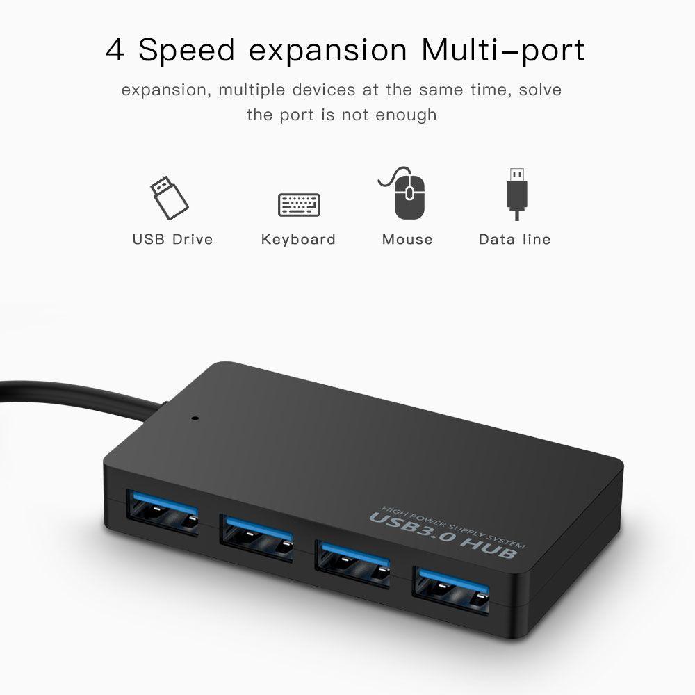 Adaptateur d'extension de transfert de données externe Plug and Play 5 Gbit/s, hub USB 3.0, répartiteur 4 ports