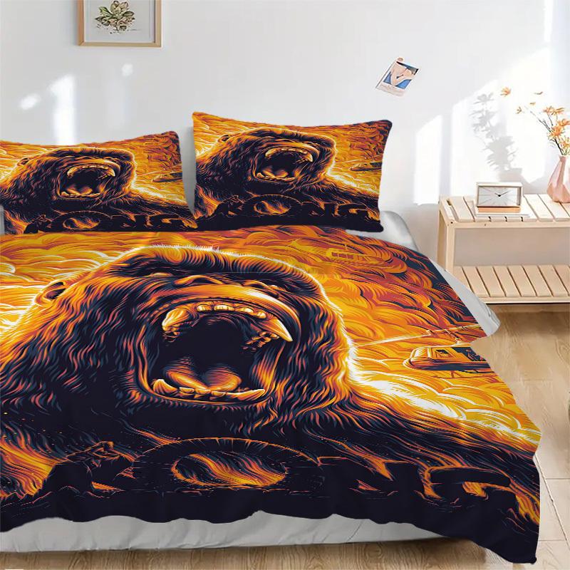 

3pcs King Kong Duvet Cover Set (1 Duvet Cover + 2 Pillowcases, No Core) - Comfortable, And Breathable Bedroom Decoration yy251104075 135x200cm
