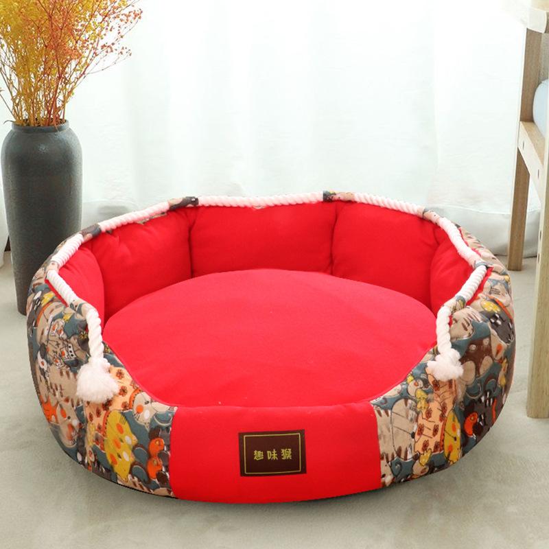 

Кровать для собак, кошек, круглая конура, средний маленький диван для собак, подушка-кровать, успокаивающая кровать для собак, дом, аксессуары для домашних животных M