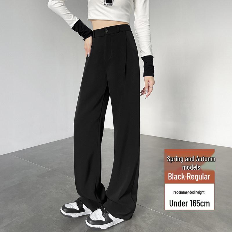 

Women s Gray High-Waisted Wide-Leg Pants: Elegant Drape, Slim-Fit Style, Perfect for Spring/Autumn, 2026 Collection M