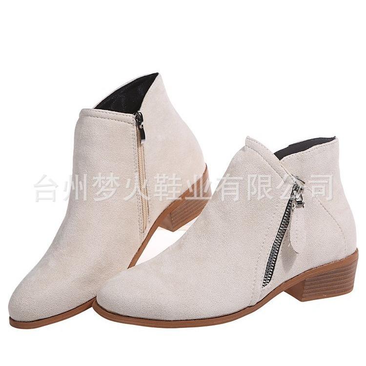 Autumn and Winter New Women's Boots Suede Double-sided Zipper Wind Women's Short Boots