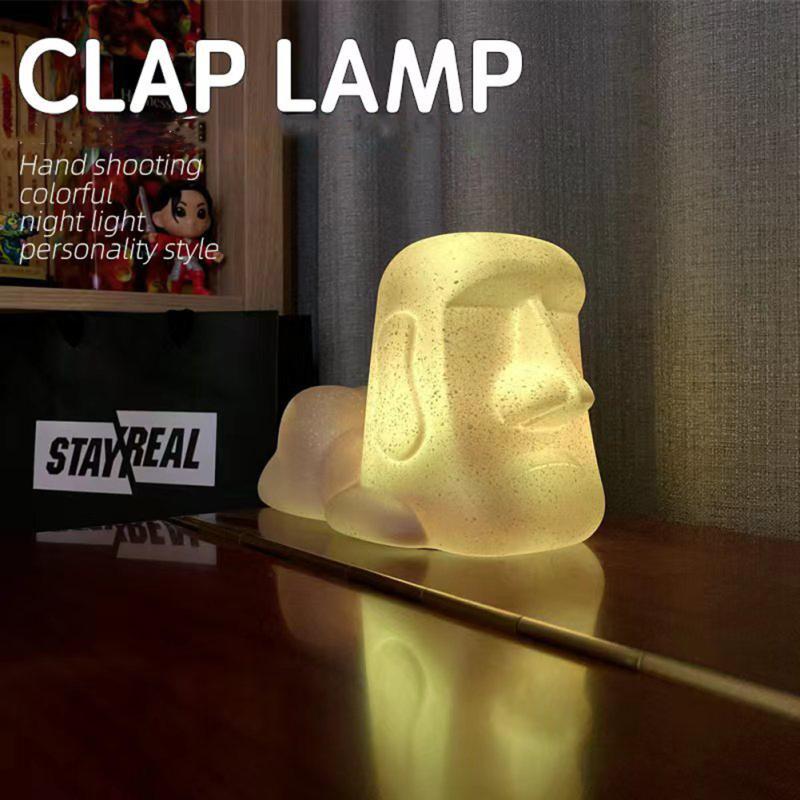 

Silicone Led Night Light Easter Island Moai Colorful Touch Sensor Atmosphere Light Mobile Phone