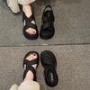 Platform-soled sports sandals women's summer 2025 new versatile beach outer wear Roman shoes soft-soled heightening women's shoes