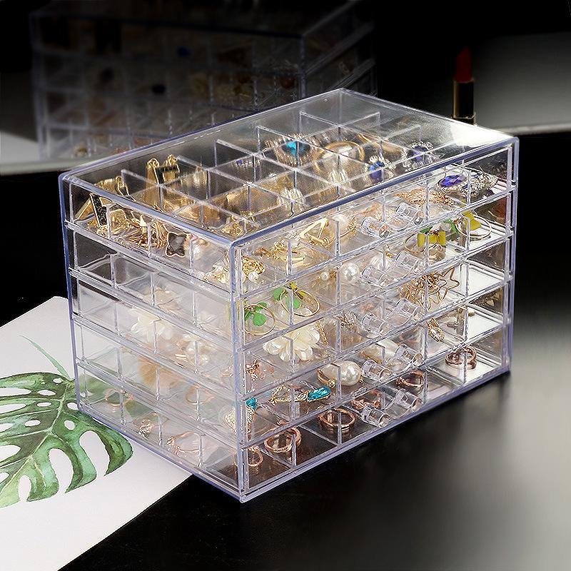 Jewelry Storage Box Large Capacity Household Finishing Box Earrings Necklace Portable Storage Box