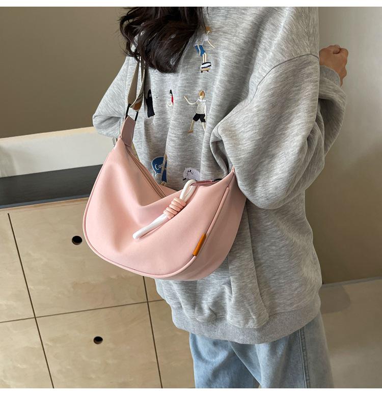 2025 Trendy Women's Korean Style Nylon Dumpling Crossbody Bag - Versatile, Large Capacity Canvas Shoulder Bag