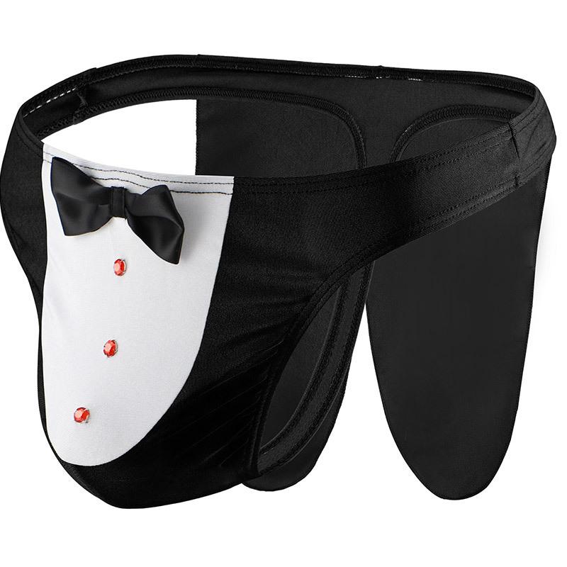 Sexy Men Thongs Underwear Creative Dovetail Design Gay G-Strings Bow Knot Man Panties Penis Bag Jockstrap Fetish Erotic Lingerie