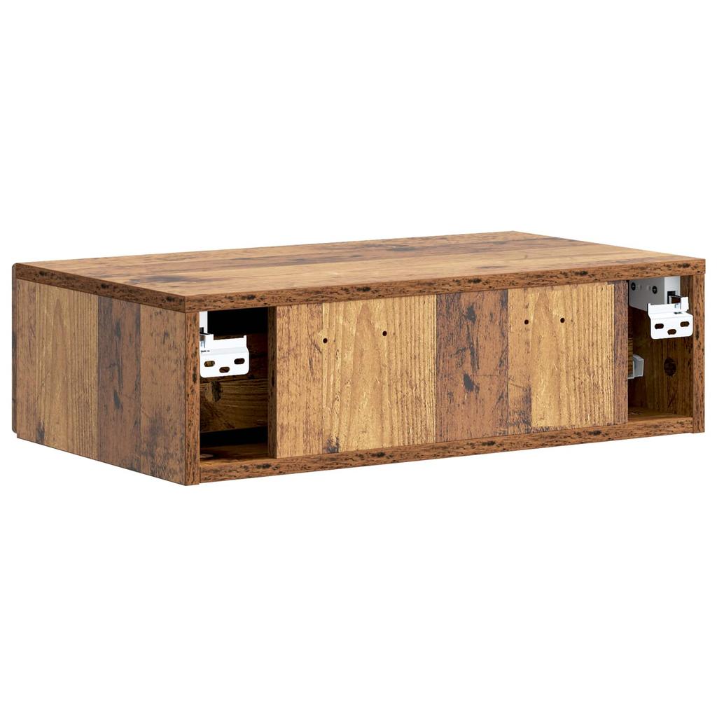 Wall Mounted Side Table Reclaimed Wood Look 59 x 34.5 x 17 cm