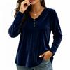 Women's V-Neck Velvet Long Sleeve Jacket for Casual Everyday Wear