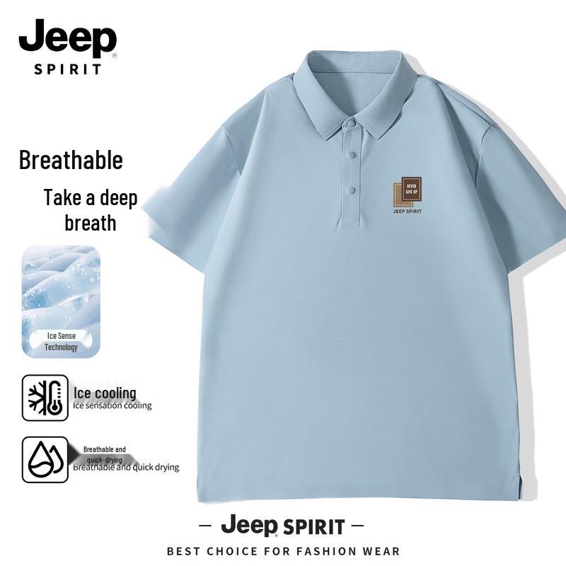JEEP SPIRIT Men s Casual Ice Silk Polo Shirt 3XL