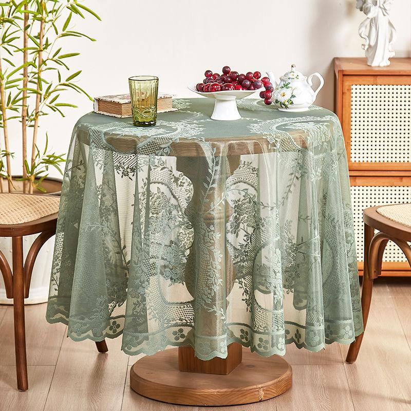 New Square Table Round Table Hollowed Out French Lace Round Mirror Flower Living Room Bedroom Study Dining Table