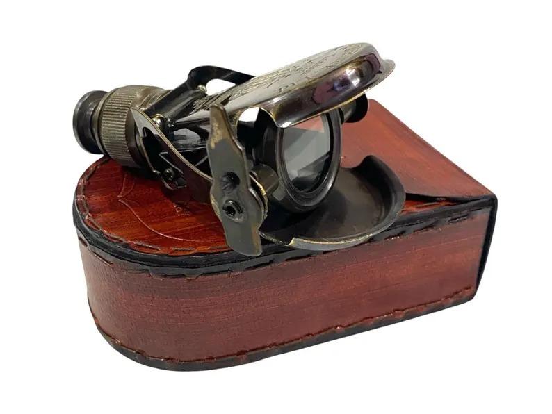 Mosiężny Teleskop Monokularowy – Kieszonkowy Luneta Szpiegowska z Futerałem dla Kolekcjonerów Morskich i do Eksploracji Terenowej