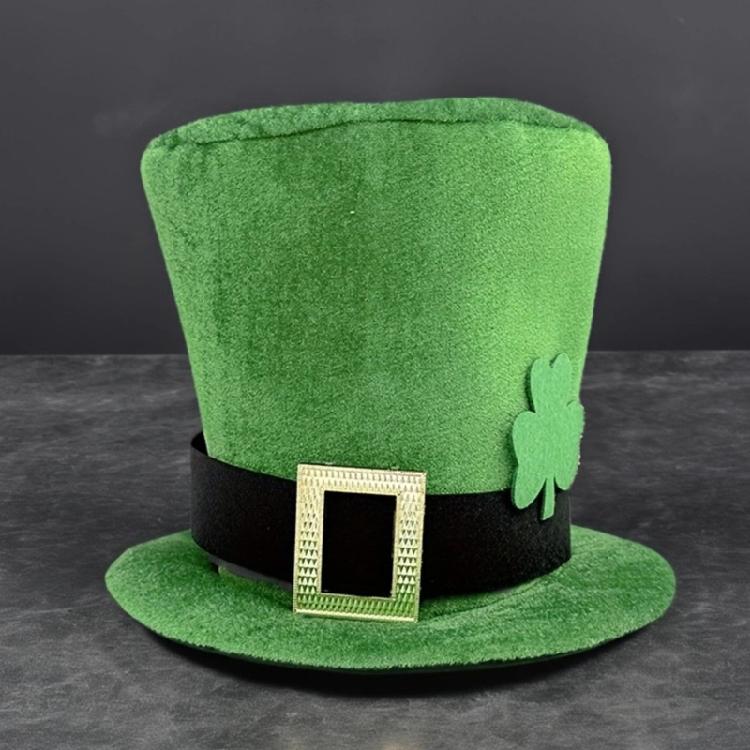 Green Homburg Leprechaun Fashion Top Hat Gifts for Boyfriend Hat Wide Brimmed Unisex Wear for Gatherings Photo Props