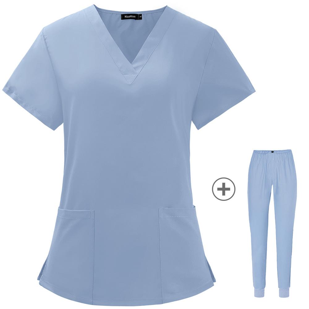 2025 Summer New Women Wear Scrub Suits Hospital Doctor Working Uniform Medical Surgical Multicolor Unisex Uniform Nurse Accessories