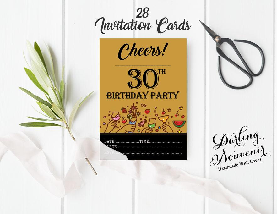 Darling Souvenir Brown Birthday Invitation Card Printable Elegant Fill or Write In Blank Party Invites 28 Pcs 5 X 7