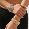 Simplicity Metal Wave Spiral Circle Opening Bracelets for Women Fashion Temperament Hollow Cuff Bangles Hand Jewelry Accessories