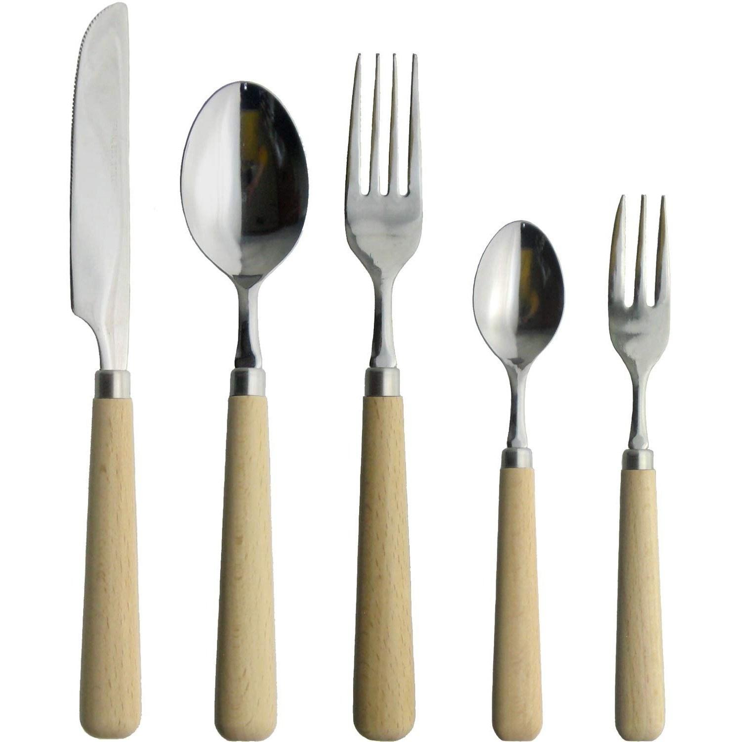 

Nagaoka Tsubame Sanjo Wood Dinner Cutlery Set 5 Pieces Stainless Steel Wooden Made Japan