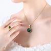 Exquisite Light Luxury Glass Stone Pendant Necklace – Women's Fairy-like Titanium Steel Clavicle Chain, Trendy European-American Design.