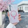 KEYSION Luxuxy Glitter Magnetic Phone Case for MagSafe for Samsung A55 5G A35 A25 5G TPU+PC Shockproof Cover for Galaxy A15 4G 5G