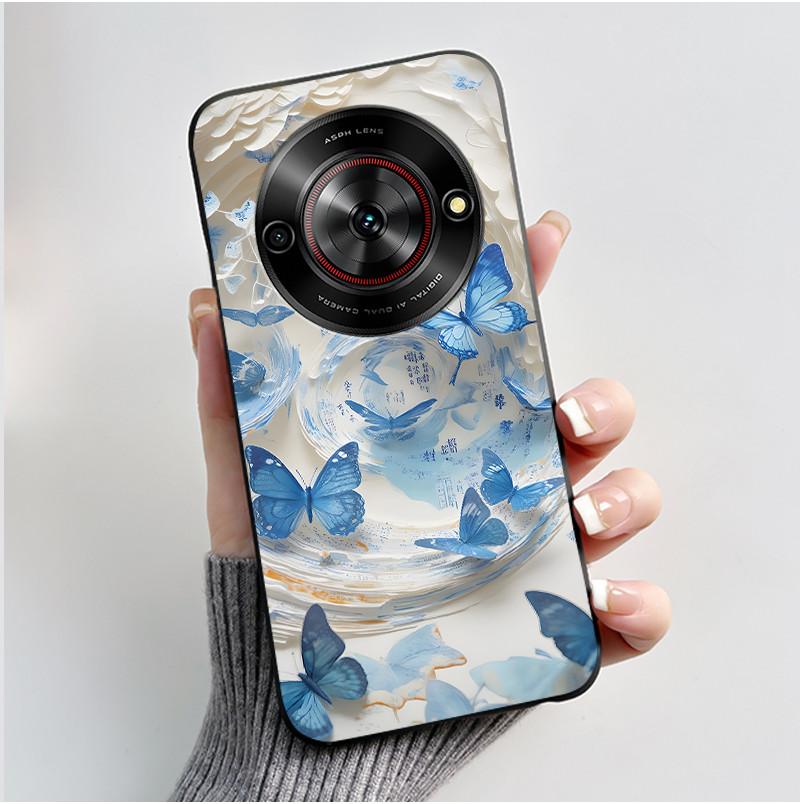 Cute Cartoon Case For ZTE Blade A75 5G/Nubia Focus 5G/Nubia Calf 5G Printing Shell Protective Cover Soft Silicone Black Casing
