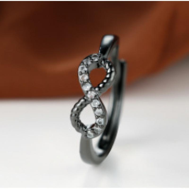 Hot-selling goods 8-character half-edge diamond-set open ring, simple personalized ins wind ring, popular