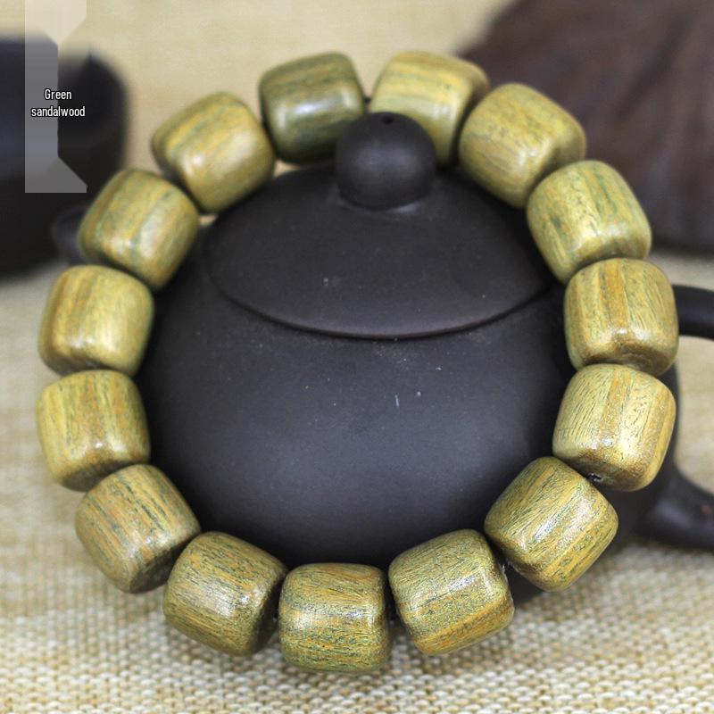 Argentinisches Grünes Sandelholz Buddhistisches Gebetsperlenarmband für Männer und Frauen