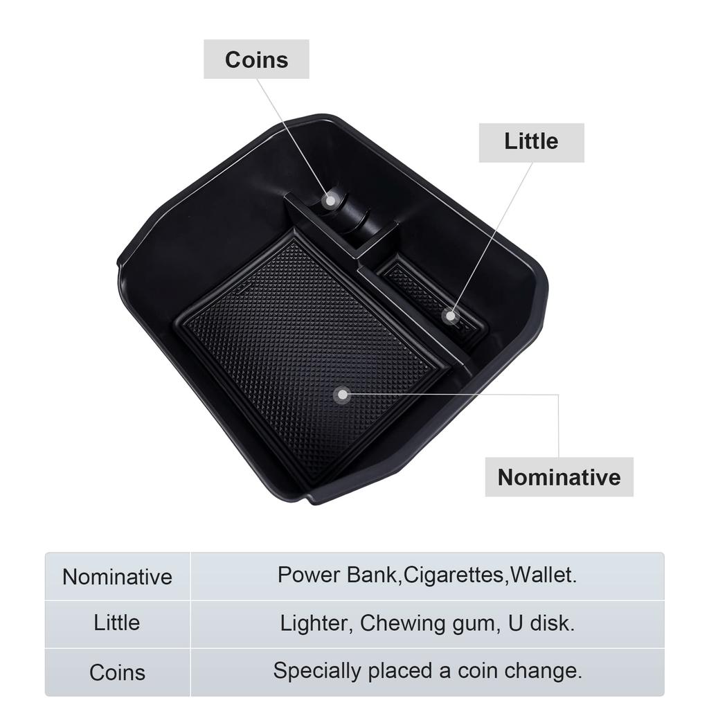 YEVEDUO Land Rover Defender Accessories Center Console Organizer Fits Defender 2023 Interior Armrest Secondary Storage Box with Coin Holder Compatible