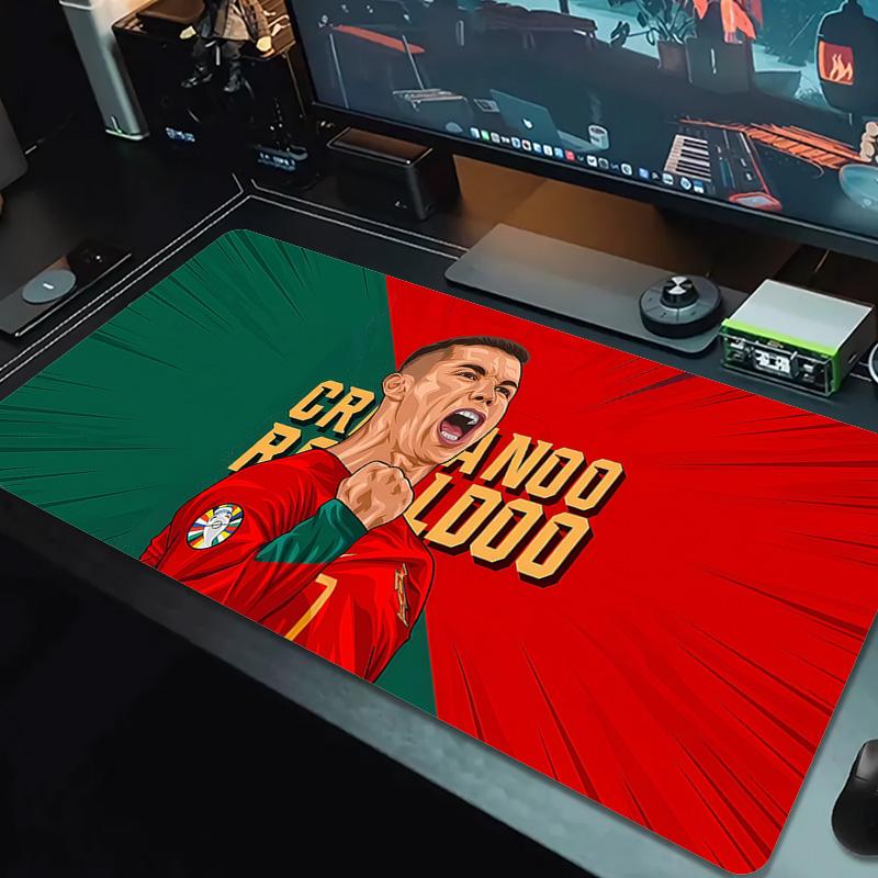 C.Ronaldo Farbe Mauspads Großes Gaming Tischkissen Rutschfest Laptop Tablet Großes Mauspads XXL Matte Mini PC Spielmatte Mit Verriegeltem Rand