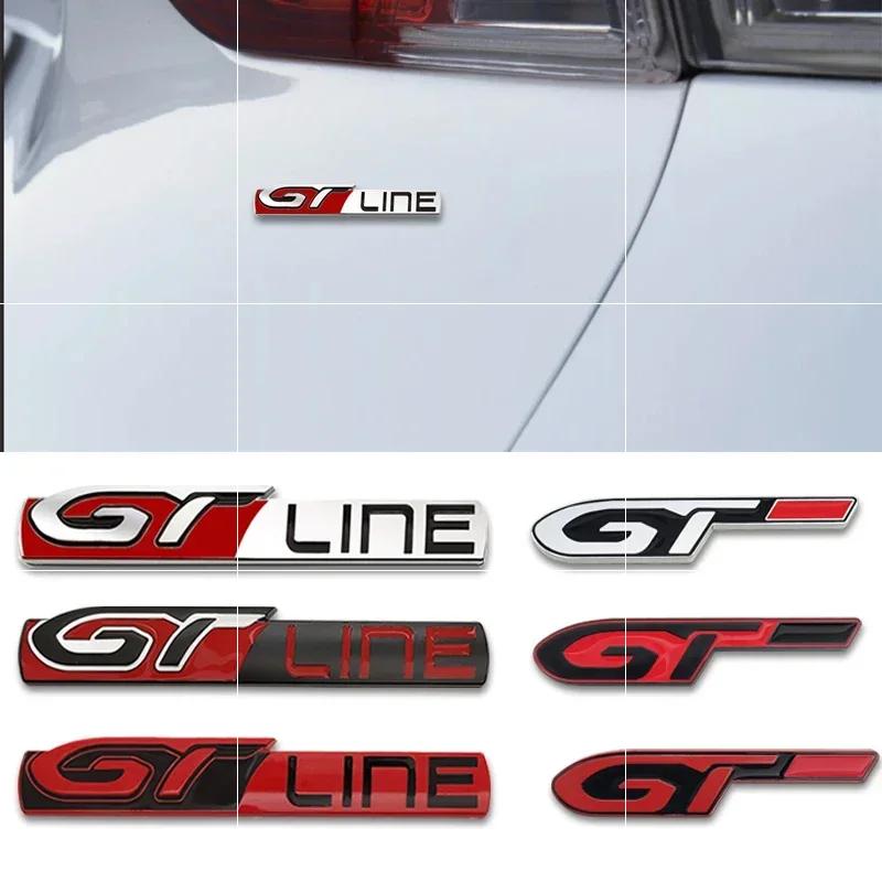 3D Metal Car GTLINE Badge Rear Trunk Fender Emblem Sticker For b444 GT 106 208 308 307 207 208 3008 407 508 2008 RCZ GT LINE 444b