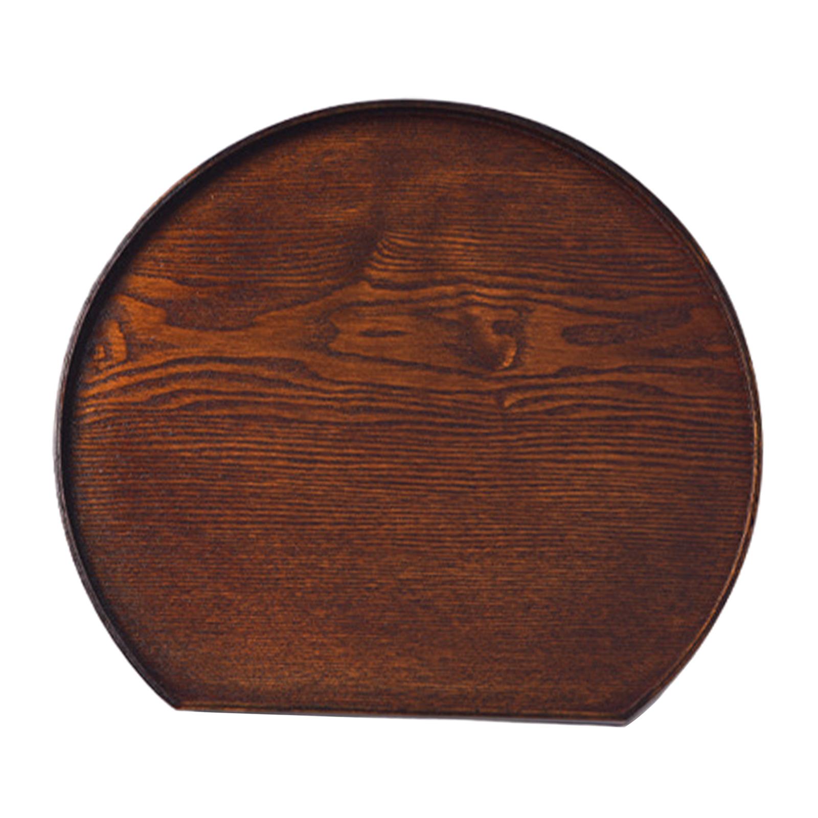 

Wooden Serving Tray Half Moon Tray Salad Plate Wood Vegetable Fruit Tray for Living Room Family Dinner Kitchen Home Farmhouse 32x28x1.6CM