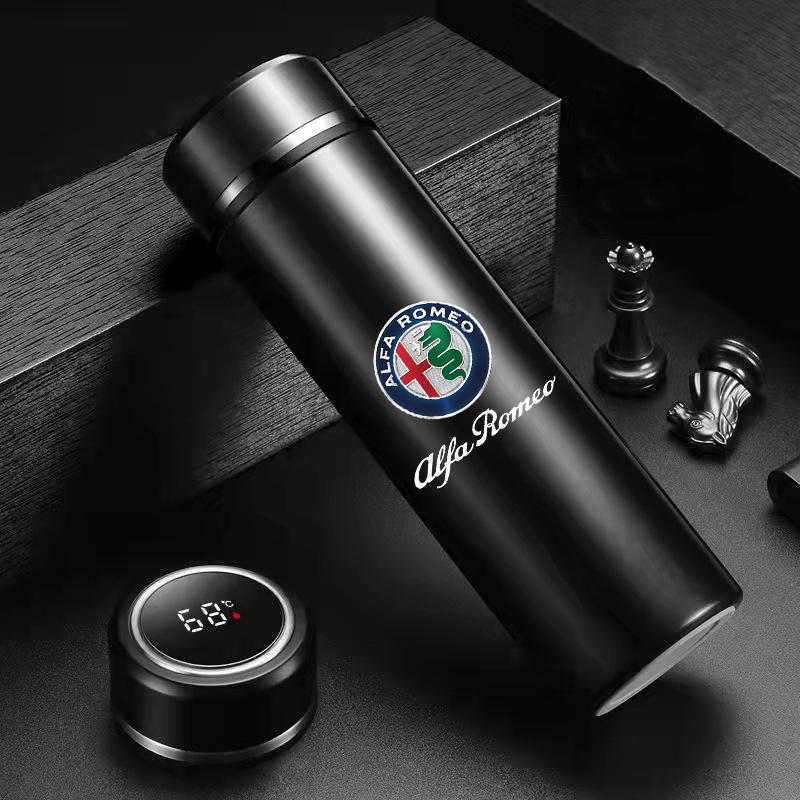 For Alfa Romeo Car Smart Display Temperature Thermos Mug Insulated Bottle For Alfa Romeo Giulia Stelvio Giulietta 159 147 156 16