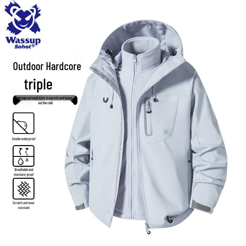 Wassup Sohot Men's Outdoor Windproof Waterproof Hooded Jacket