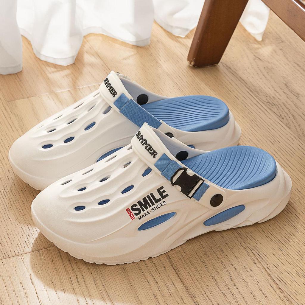 סנדלי קבקבי חוץ לגברים עם סוליה עבה מונעת החלקה - שקטים, ללא ריח, נוחות קיץ לנהיגה והליכה