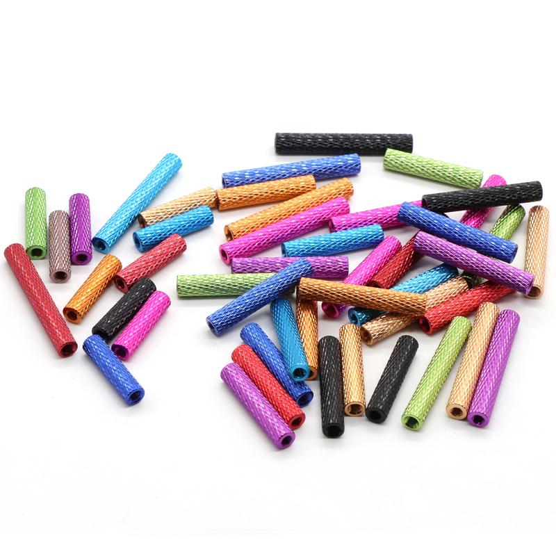 10Pcs M3 Colorful Knurled Aluminum Standoff Spacer Column M3x6-50mm Threaded Aluminum Rod Support Fastener